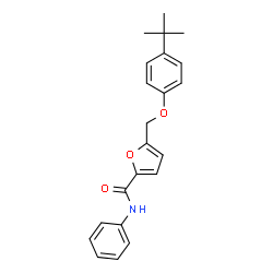 ChemSpider 2D Image | 5-{[4-(2-Methyl-2-propanyl)phenoxy]methyl}-N-phenyl-2-furamide | C22H23NO3