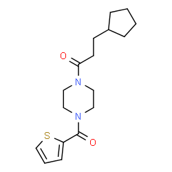 ChemSpider 2D Image | 3-Cyclopentyl-1-[4-(2-thienylcarbonyl)-1-piperazinyl]-1-propanone | C17H24N2O2S