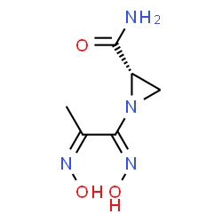 ChemSpider 2D Image | (2S)-1-[(1E,2Z)-N-Hydroxy-2-(hydroxyimino)propanimidoyl]-2-aziridinecarboxamide | C6H10N4O3