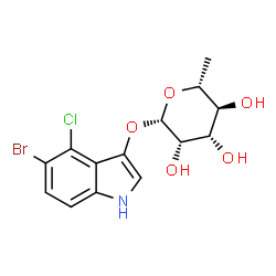 ChemSpider 2D Image | 5-Bromo-4-chloro-1H-indol-3-yl 6-deoxy-beta-D-mannopyranoside | C14H15BrClNO5