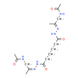ChemSpider 2D Image | N-[(2E)-2-({6-[(2Z)-2-(1-Acetamido-2-propanylidene)hydrazino]-6-oxohexanoyl}hydrazono)propyl]acetamide | C16H28N6O4
