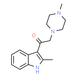 ChemSpider 2D Image | 1-(2-Methyl-1H-indol-3-yl)-2-(4-methyl-1-piperazinyl)ethanone | C16H21N3O