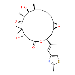 ChemSpider 2D Image | (1S,3R,7S,10R,11S,12S,16R)-7,11-Dihydroxy-8,8,10,12-tetramethyl-3-[(1E)-1-(2-methyl-1,3-thiazol-4-yl)-1-propen-2-yl]-4,17-dioxabicyclo[14.1.0]heptadecane-5,9-dione | C26H39NO6S