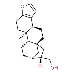 ChemSpider 2D Image | (1S,4S,12R,13S,16R,17R)-17-(Hydroxymethyl)-12-methyl-8-oxapentacyclo[14.2.1.0~1,13~.0~4,12~.0~5,9~]nonadeca-5(9),6-dien-17-ol | C20H28O3