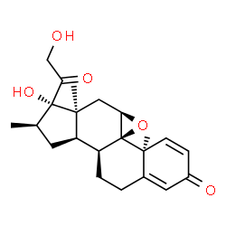 ChemSpider 2D Image | (11alpha,14beta,16alpha,17alpha)-17,21-Dihydroxy-16-methyl-9,11-epoxypregna-1,4-diene-3,20-dione | C22H28O5