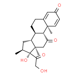 ChemSpider 2D Image | (8alpha,9beta,10alpha,13alpha,14beta,16beta)-17,21-Dihydroxy-16-methylpregna-1,4-diene-3,11,20-trione | C22H28O5
