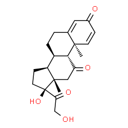 ChemSpider 2D Image | (8alpha,9beta,10alpha,17alpha)-17,21-Dihydroxypregna-1,4-diene-3,11,20-trione | C21H26O5