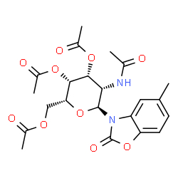ChemSpider 2D Image | 3-(2-Acetamido-3,4,6-tri-O-acetyl-2-deoxy-alpha-D-talopyranosyl)-5-methyl-1,3-benzoxazol-2(3H)-one | C22H26N2O10