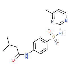 ChemSpider 2D Image | 3-Methyl-N-{4-[(4-methyl-2-pyrimidinyl)sulfamoyl]phenyl}butanamide | C16H20N4O3S