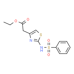 ChemSpider 2D Image | Ethyl {2-[(phenylsulfonyl)amino]-1,3-thiazol-4-yl}acetate | C13H14N2O4S2
