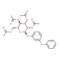 ChemSpider 2D Image | 3-Phenoxyphenyl 2,3,4,6-tetra-O-acetyl-alpha-D-mannopyranoside | C26H28O11