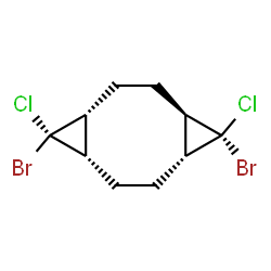 ChemSpider 2D Image | (1R,4R,5R,6R,9S,10R)-5,10-Dibromo-5,10-dichlorotricyclo[7.1.0.0~4,6~]decane | C10H12Br2Cl2