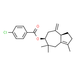 ChemSpider 2D Image | (6S,8aR)-3,5,5-Trimethyl-8-methylene-1,2,4,5,6,7,8,8a-octahydro-6-azulenyl 4-chlorobenzoate | C21H25ClO2