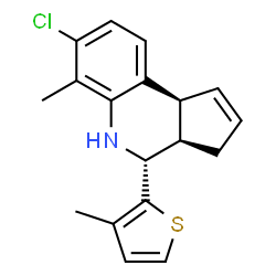 ChemSpider 2D Image | (3aR,4R,9bS)-7-Chloro-6-methyl-4-(3-methyl-2-thienyl)-3a,4,5,9b-tetrahydro-3H-cyclopenta[c]quinoline | C18H18ClNS