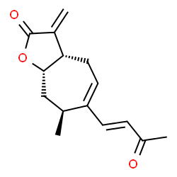 ChemSpider 2D Image | (3aS,7S,8aS)-7-Methyl-3-methylene-6-[(1E)-3-oxo-1-buten-1-yl]-3,3a,4,7,8,8a-hexahydro-2H-cyclohepta[b]furan-2-one | C15H18O3