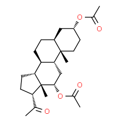 ChemSpider 2D Image | (3alpha,5beta,10alpha,12alpha,14beta,17alpha)-20-Oxopregnane-3,12-diyl diacetate | C25H38O5
