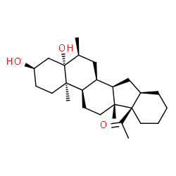 ChemSpider 2D Image | 1-[(2R,4aR,4bR,6aR,6bR,10aR,11aR,11bS,13S,13aR)-2,13a-Dihydroxy-4a,6a,13-trimethylicosahydro-6bH-indeno[2,1-a]phenanthren-6b-yl]ethanone | C26H42O3