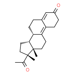 ChemSpider 2D Image | (14beta,17alpha)-17-Methyl-19-norpregna-4,9-diene-3,20-dione | C21H28O2