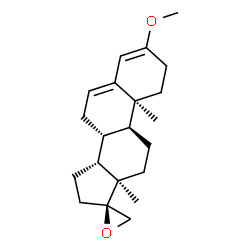 ChemSpider 2D Image | (8R,9S,10S,13R,14R,17S)-3-Methoxy-10,13-dimethyl-1,2,7,8,9,10,11,12,13,14,15,16-dodecahydrospiro[cyclopenta[a]phenanthrene-17,2'-oxirane] | C21H30O2