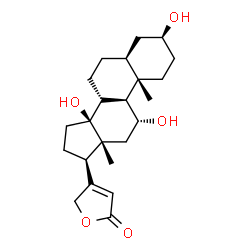 ChemSpider 2D Image | (3beta,5alpha,11alpha)-3,11,14-Trihydroxycard-20(22)-enolide | C23H34O5