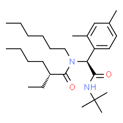 ChemSpider 2D Image | (2R)-N-{(1S)-1-(2,4-Dimethylphenyl)-2-[(2-methyl-2-propanyl)amino]-2-oxoethyl}-2-ethyl-N-hexylhexanamide | C28H48N2O2
