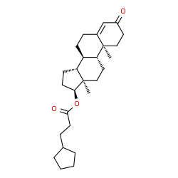 ChemSpider 2D Image | (9beta,10alpha,13alpha,14beta,17beta)-3-Oxoandrost-4-en-17-yl 3-cyclopentylpropanoate | C27H40O3