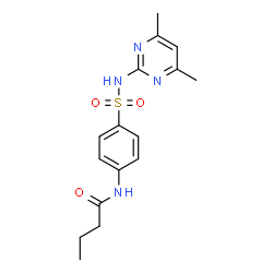 ChemSpider 2D Image | N-{4-[(4,6-Dimethyl-2-pyrimidinyl)sulfamoyl]phenyl}butanamide | C16H20N4O3S