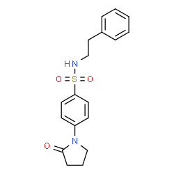 ChemSpider 2D Image | 4-(2-Oxo-pyrrolidin-1-yl)-N-phenethyl-benzenesulfonamide | C18H20N2O3S