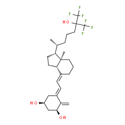 ChemSpider 2D Image | (1S,3S,5E,7E)-26,26,26,27,27,27-Hexafluoro-9,10-secocholesta-5,7,10-triene-1,3,25-triol | C27H38F6O3