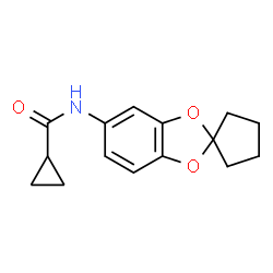 ChemSpider 2D Image | N-(Spiro[1,3-benzodioxole-2,1'-cyclopentan]-5-yl)cyclopropanecarboxamide | C15H17NO3
