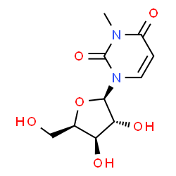 ChemSpider 2D Image | 3-Methyl-1-(beta-D-xylofuranosyl)-2,4(1H,3H)-pyrimidinedione | C10H14N2O6