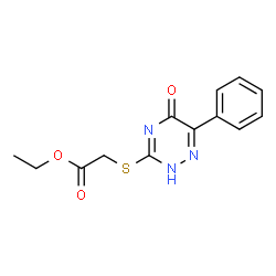 ChemSpider 2D Image | Ethyl [(5-oxo-6-phenyl-2,5-dihydro-1,2,4-triazin-3-yl)sulfanyl]acetate | C13H13N3O3S