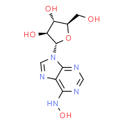 ChemSpider 2D Image | 9-(alpha-D-Arabinofuranosyl)-N-hydroxy-9H-purin-6-amine | C10H13N5O5