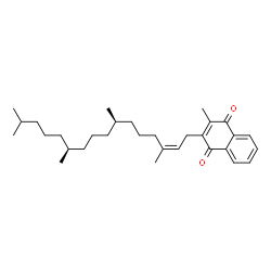 ChemSpider 2D Image | 2-Methyl-3-[(2Z,7R,11S)-3,7,11,15-tetramethyl-2-hexadecen-1-yl]-1,4-naphthoquinone | C31H46O2