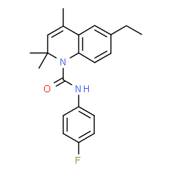 ChemSpider 2D Image | 6-Ethyl-N-(4-fluorophenyl)-2,2,4-trimethyl-1(2H)-quinolinecarboxamide | C21H23FN2O