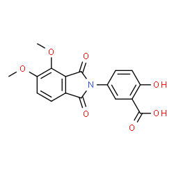 ChemSpider 2D Image | 5-(4,5-Dimethoxy-1,3-dioxo-1,3-dihydro-2H-isoindol-2-yl)-2-hydroxybenzoic acid | C17H13NO7