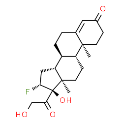 ChemSpider 2D Image | (9beta,10alpha,13alpha,16beta)-16-Fluoro-17,21-dihydroxypregn-4-ene-3,20-dione | C21H29FO4