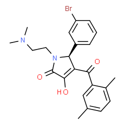 ChemSpider 2D Image | (5S)-5-(3-Bromophenyl)-1-[2-(dimethylamino)ethyl]-4-(2,5-dimethylbenzoyl)-3-hydroxy-1,5-dihydro-2H-pyrrol-2-one | C23H25BrN2O3