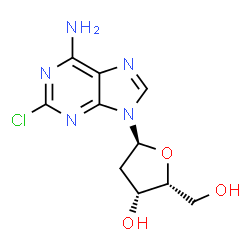 ChemSpider 2D Image | 2-Chloro-9-(2-deoxy-alpha-D-threo-pentofuranosyl)-9H-purin-6-amine | C10H12ClN5O3