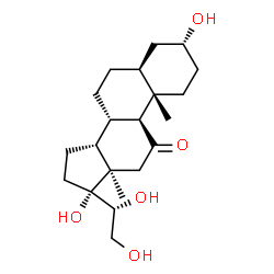 ChemSpider 2D Image | (3alpha,5alpha,13alpha,14beta,20R)-3,17,20,21-Tetrahydroxypregnan-11-one | C21H34O5