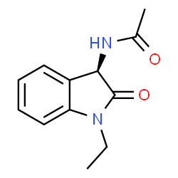 ChemSpider 2D Image | N-[(3R)-1-Ethyl-2-oxo-2,3-dihydro-1H-indol-3-yl]acetamide | C12H14N2O2