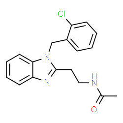 ChemSpider 2D Image | N-{2-[1-(2-Chlorobenzyl)-1H-benzimidazol-2-yl]ethyl}acetamide | C18H18ClN3O