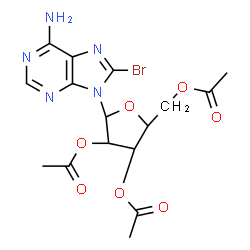 ChemSpider 2D Image | 8-Bromo-9-(2,3,5-tri-O-acetyl-beta-D-xylofuranosyl)-9H-purin-6-amine | C16H18BrN5O7