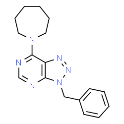 ChemSpider 2D Image | 7-Azepan-1-yl-3-benzyl-3H-[1,2,3]triazolo[4,5-d]pyrimidine | C17H20N6