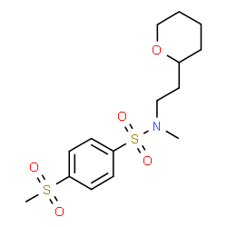 ChemSpider 2D Image | N-Methyl-4-(methylsulfonyl)-N-[2-(tetrahydro-2H-pyran-2-yl)ethyl]benzenesulfonamide | C15H23NO5S2
