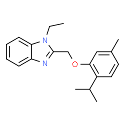 ChemSpider 2D Image | 1-Ethyl-2-[(2-isopropyl-5-methylphenoxy)methyl]-1H-benzimidazole | C20H24N2O