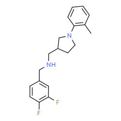 ChemSpider 2D Image | 1-(3,4-Difluorophenyl)-N-{[1-(2-methylphenyl)-3-pyrrolidinyl]methyl}methanamine | C19H22F2N2