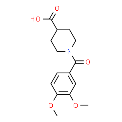 ChemSpider 2D Image | 1-(3,4-Dimethoxybenzoyl)-4-piperidinecarboxylic acid | C15H19NO5