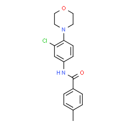 ChemSpider 2D Image | N-(3-chloro-4-morpholinophenyl)-4-methylbenzamide | C18H19ClN2O2