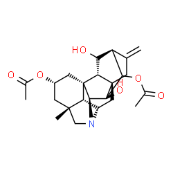 ChemSpider 2D Image | (2alpha,8beta,9alpha,10beta)-11,14-Dihydroxyhetisan-2,13-diyl diacetate | C24H31NO6